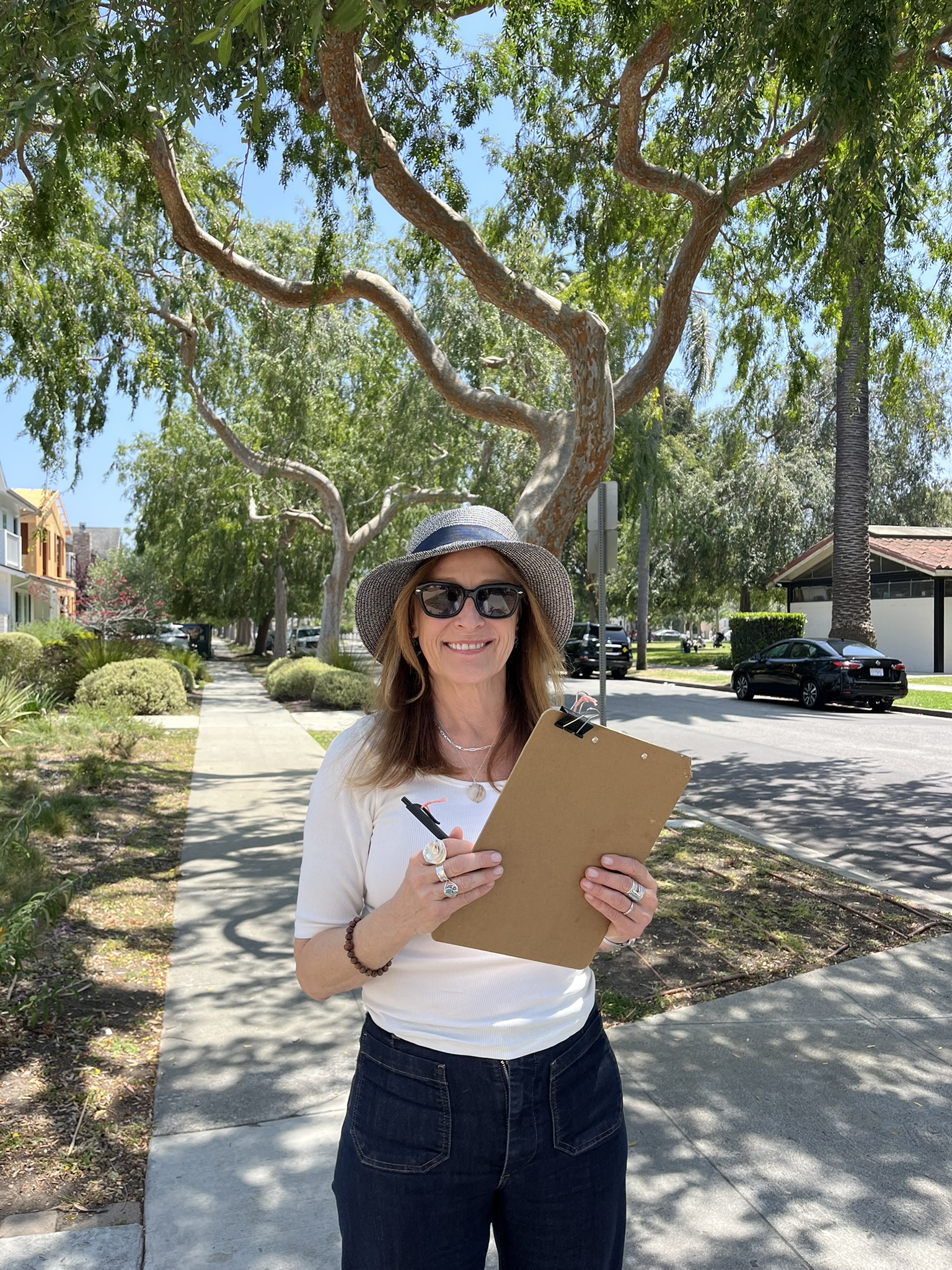 Jeannine collecting signatures for the Excellence for Culver City Schools parcel tax